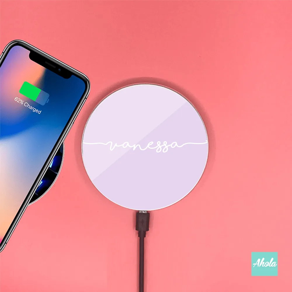 【Wordings】15W Ultra thin FastWireless Charger Pad 白色字句無線差電板