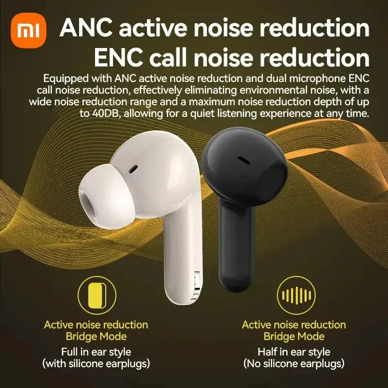 XIAOMI MIJIA New Wireless Earphones ANC ENC Headphones Bluetooth 5.4 Smart Touch Screen Headset A box of 2 pairs of earbuds