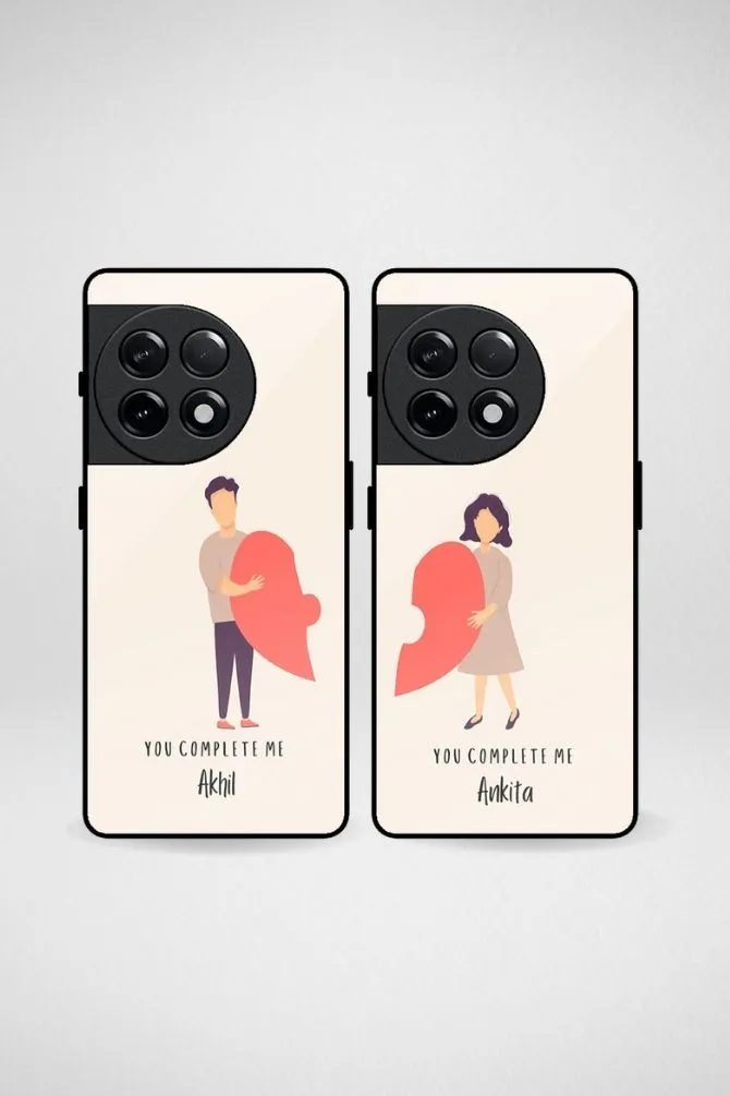 You Complete Me Couple Customized Glass Mobile Case - iPhone, Samsung & OnePlus