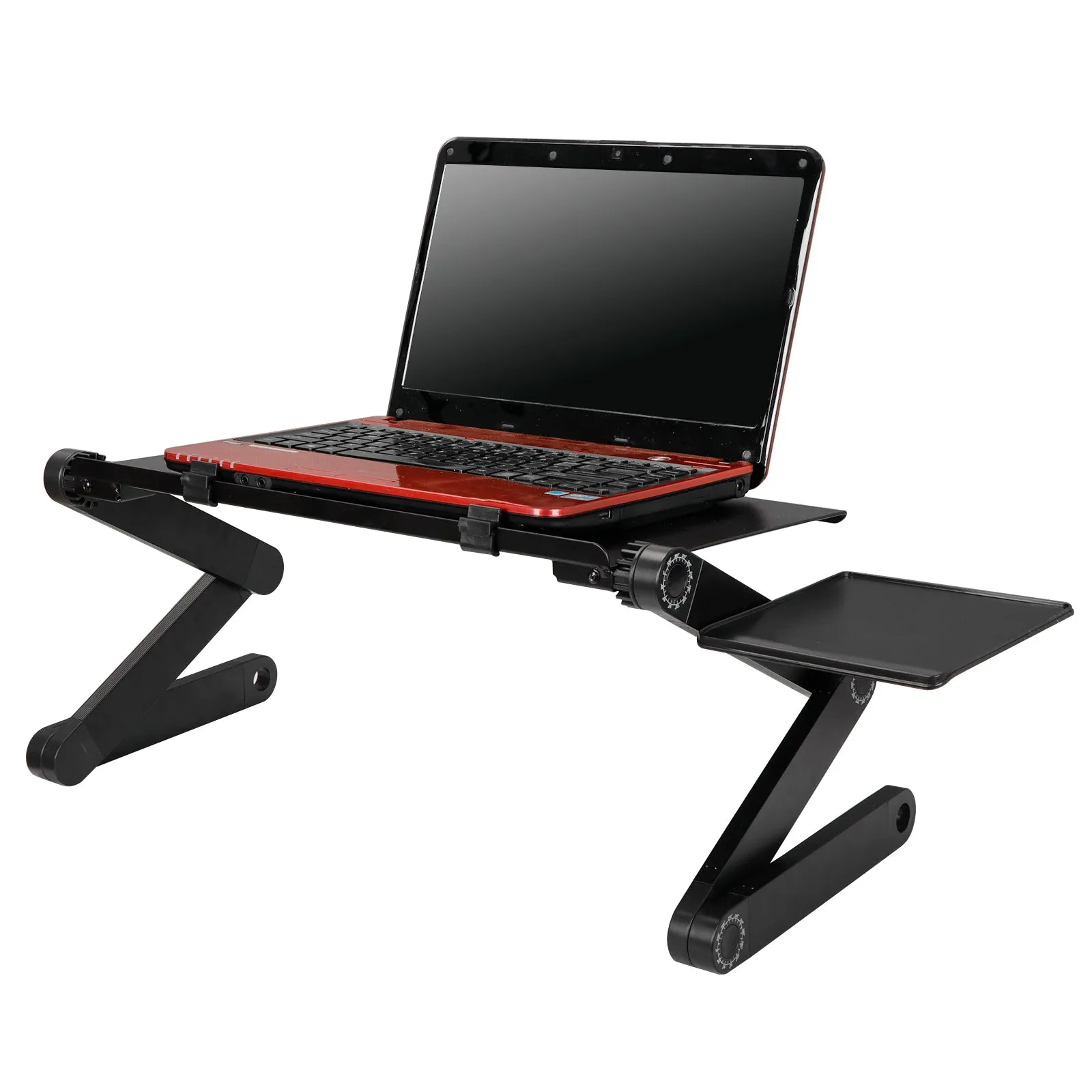 ZENY™ Laptop Stand Desk Table Portable Vented Lap Desk with Mouse Pad Side (Black)